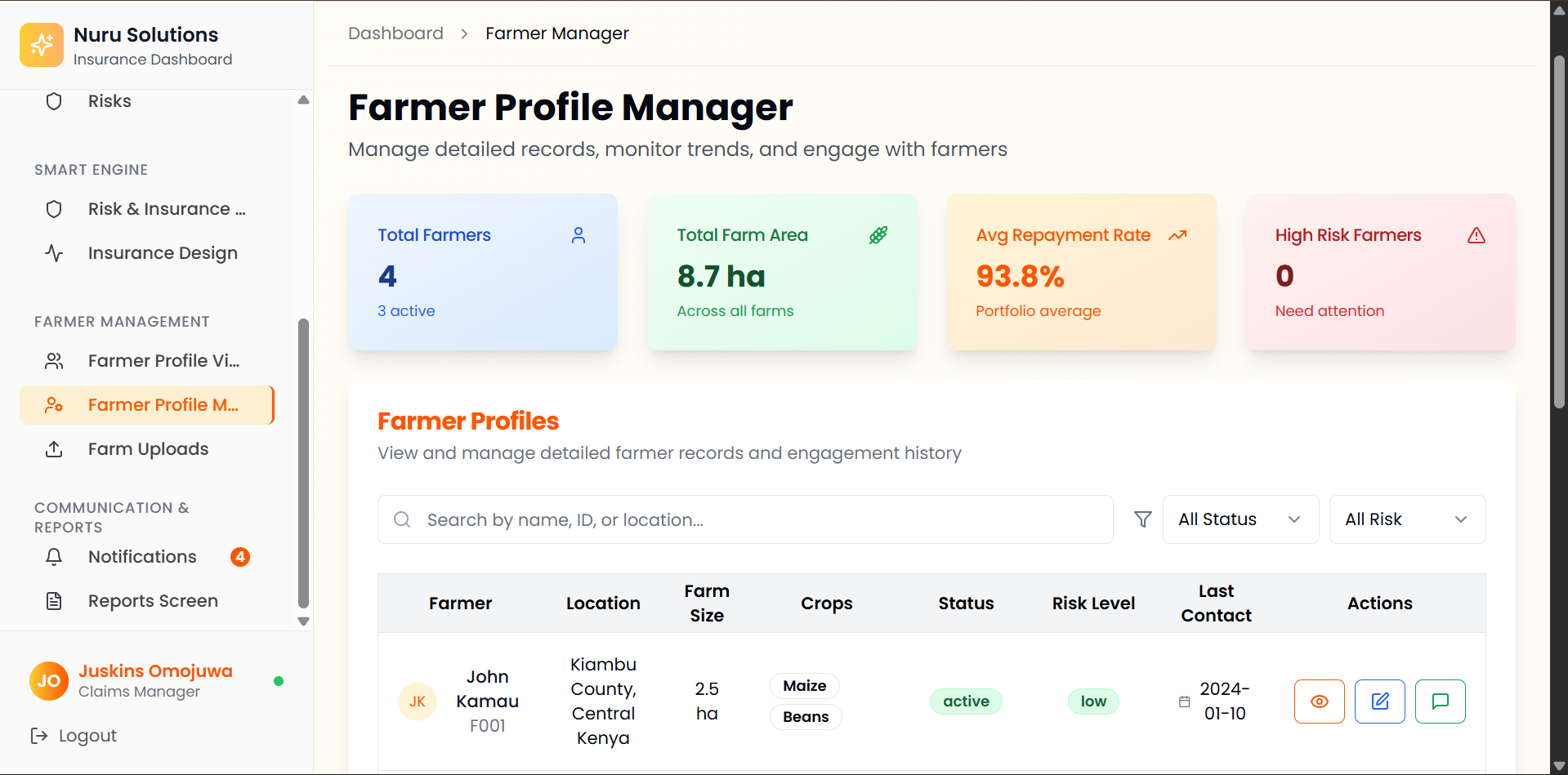 Dashboard view 2